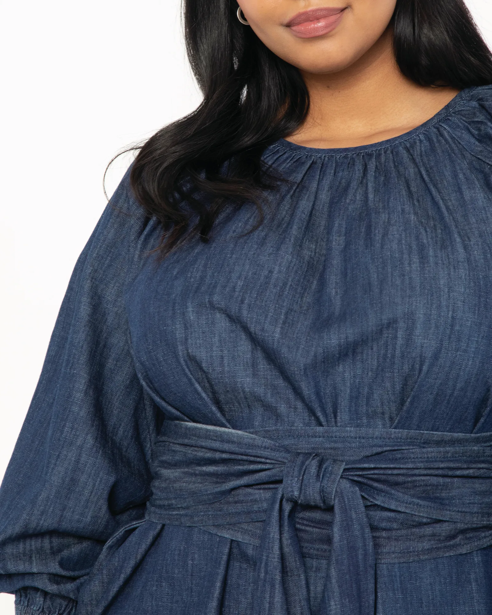 Sheina Faux Wrap Top | Dark Wash