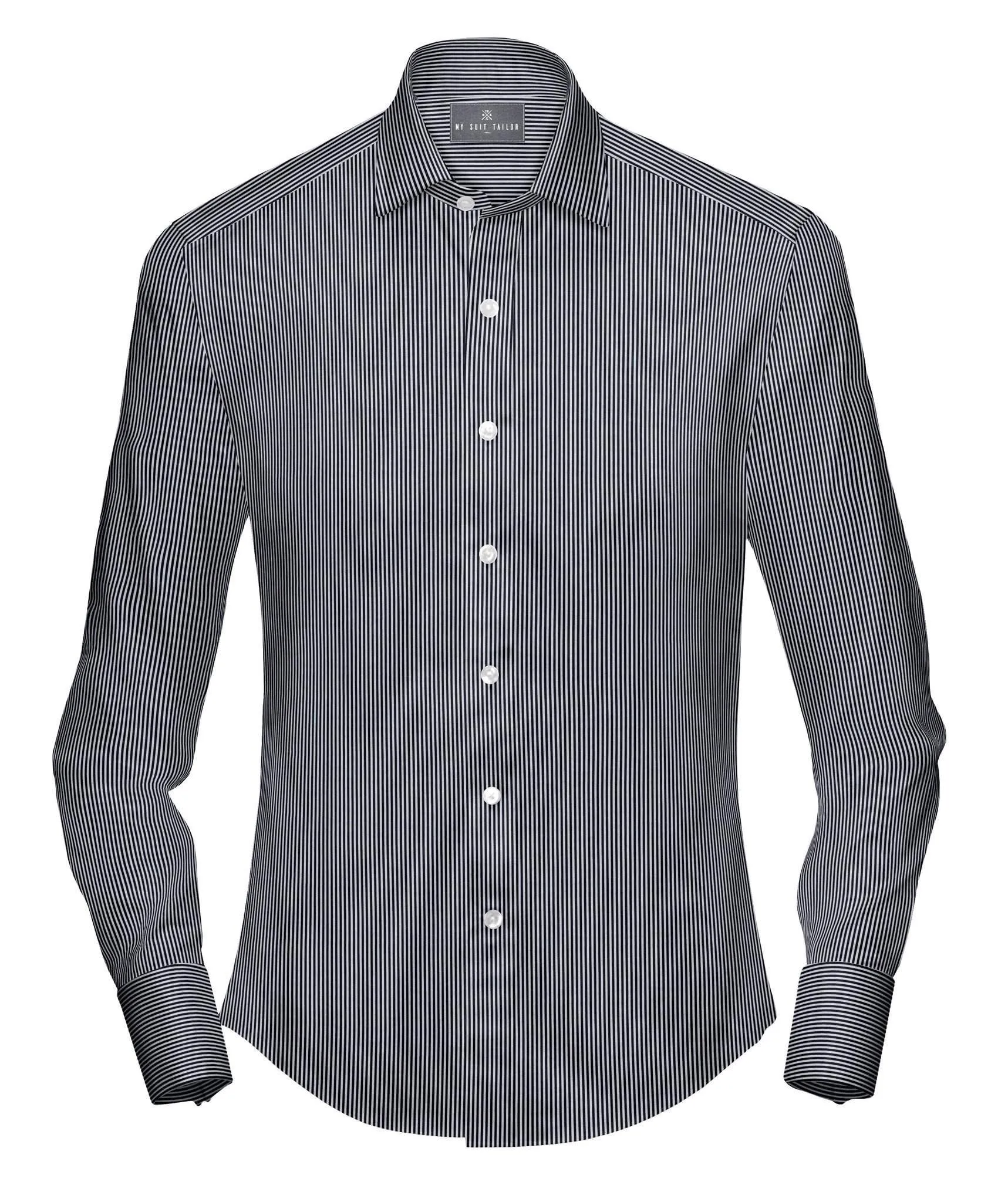 Silver Black Stripes Evening Dress Shirt