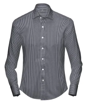 Silver Black Stripes Evening Dress Shirt