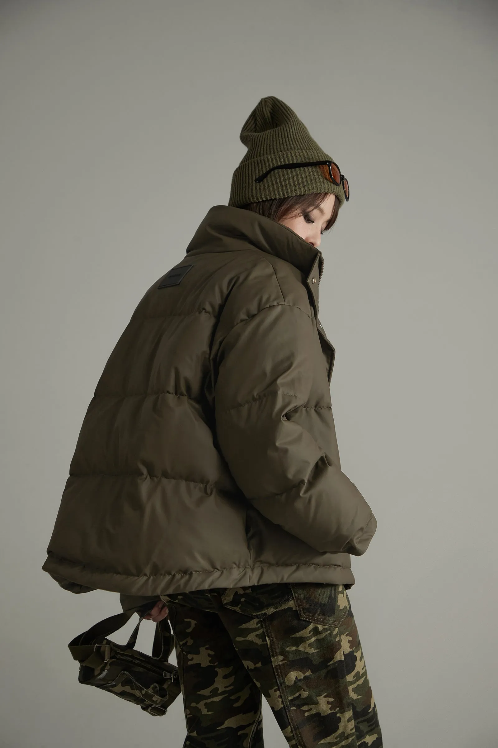 Simple String Overfit Padded Jacket