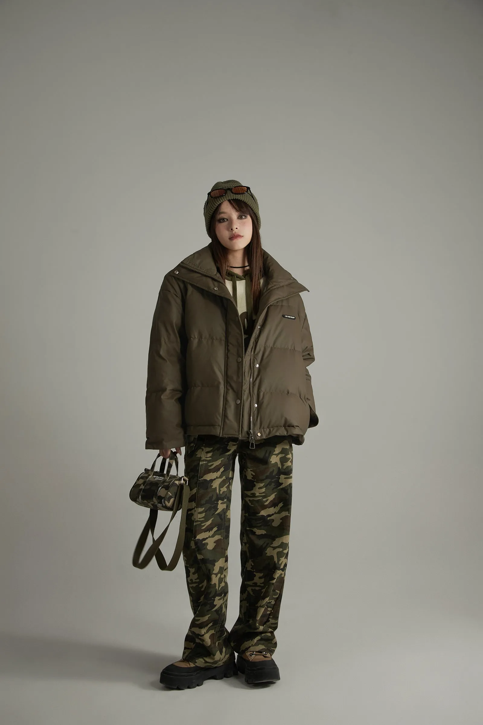 Simple String Overfit Padded Jacket