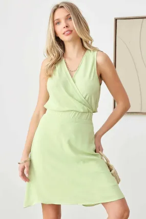 Sleeveless Front Tie Open Back Knee Length Dress
