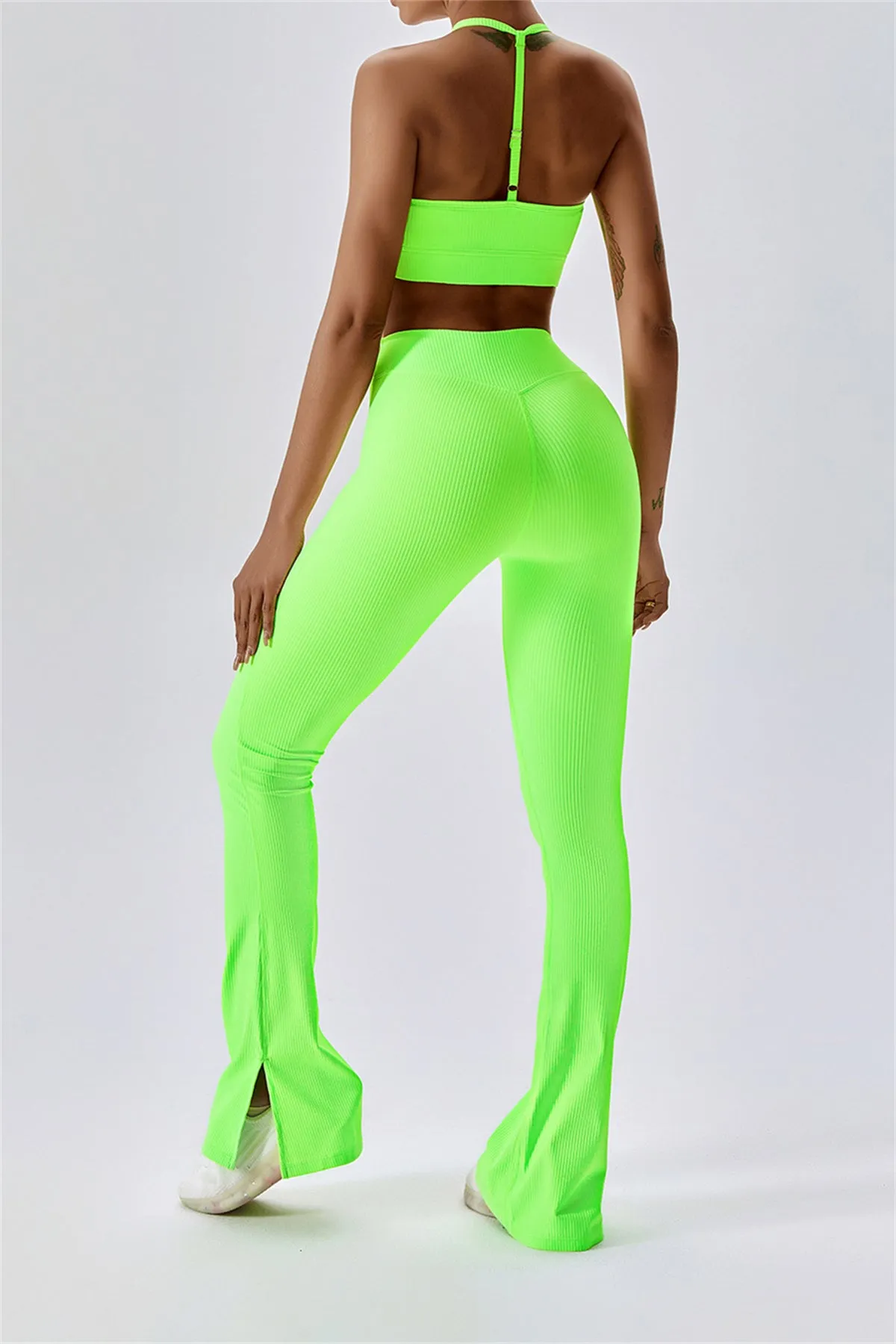 Split Hem Flare Yoga Leggings