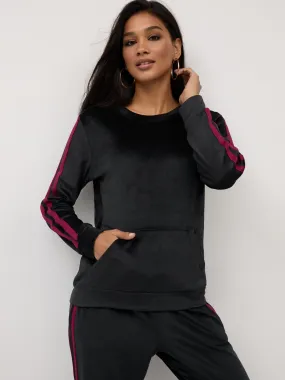 Striped Velour Sweatshirt - Dreamy Velour Collection