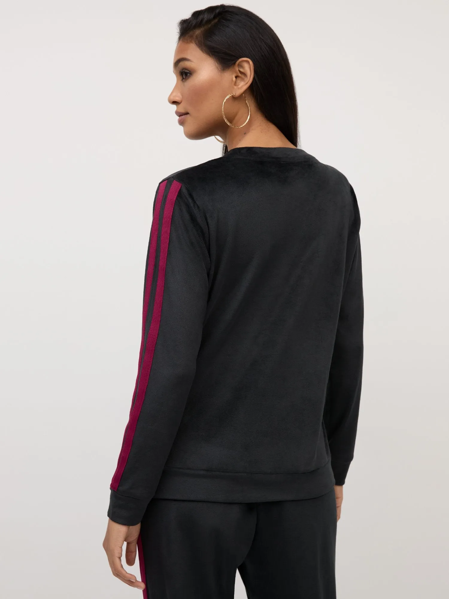 Striped Velour Sweatshirt - Dreamy Velour Collection