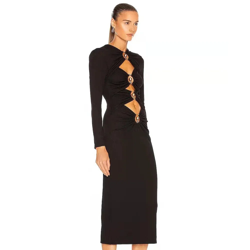 STROM HOLLOW OUT MIDI DRESS