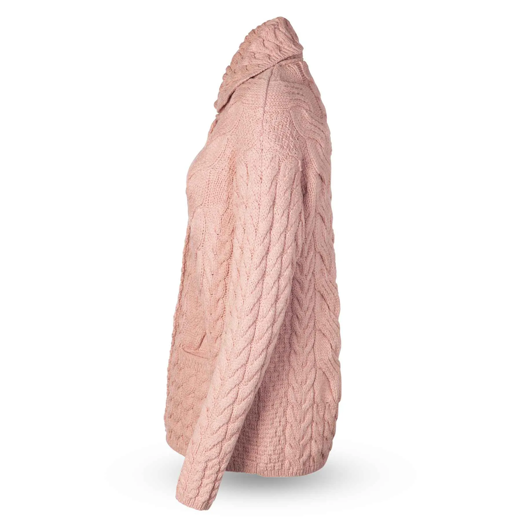 Supersoft Cable Aran Knit Cardigan, Lilac