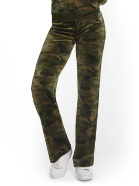 Tall Camo-Print Velour Straight-Leg Pant - Dreamy Velour Collection