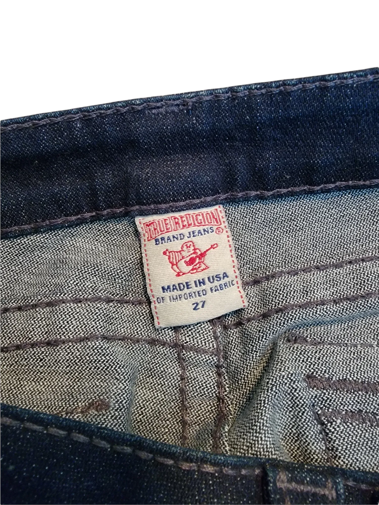 True Religion Disco Julie Blue Denim Ultra Low Rise Jeans Size 27