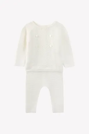 Two Piece Set - Ecru Knitwear Outfit
