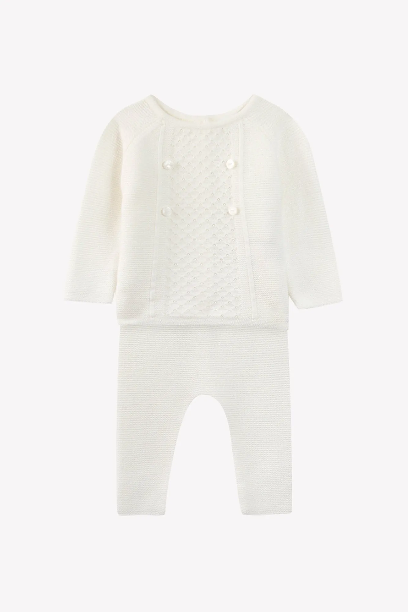 Two Piece Set - Ecru Knitwear Outfit