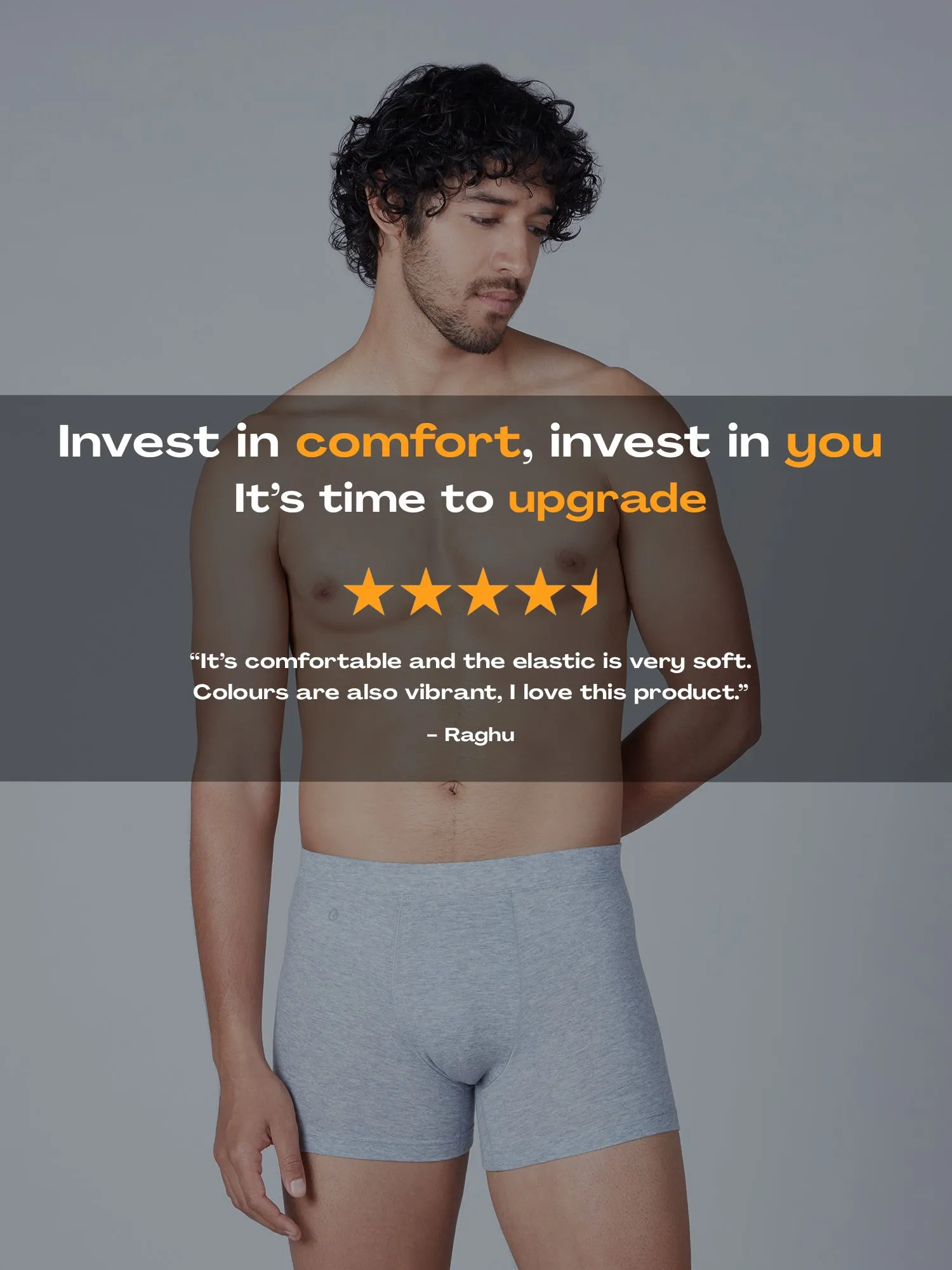 Ultra-Soft Tencel Inner Elastic Trunk - Grey Melange