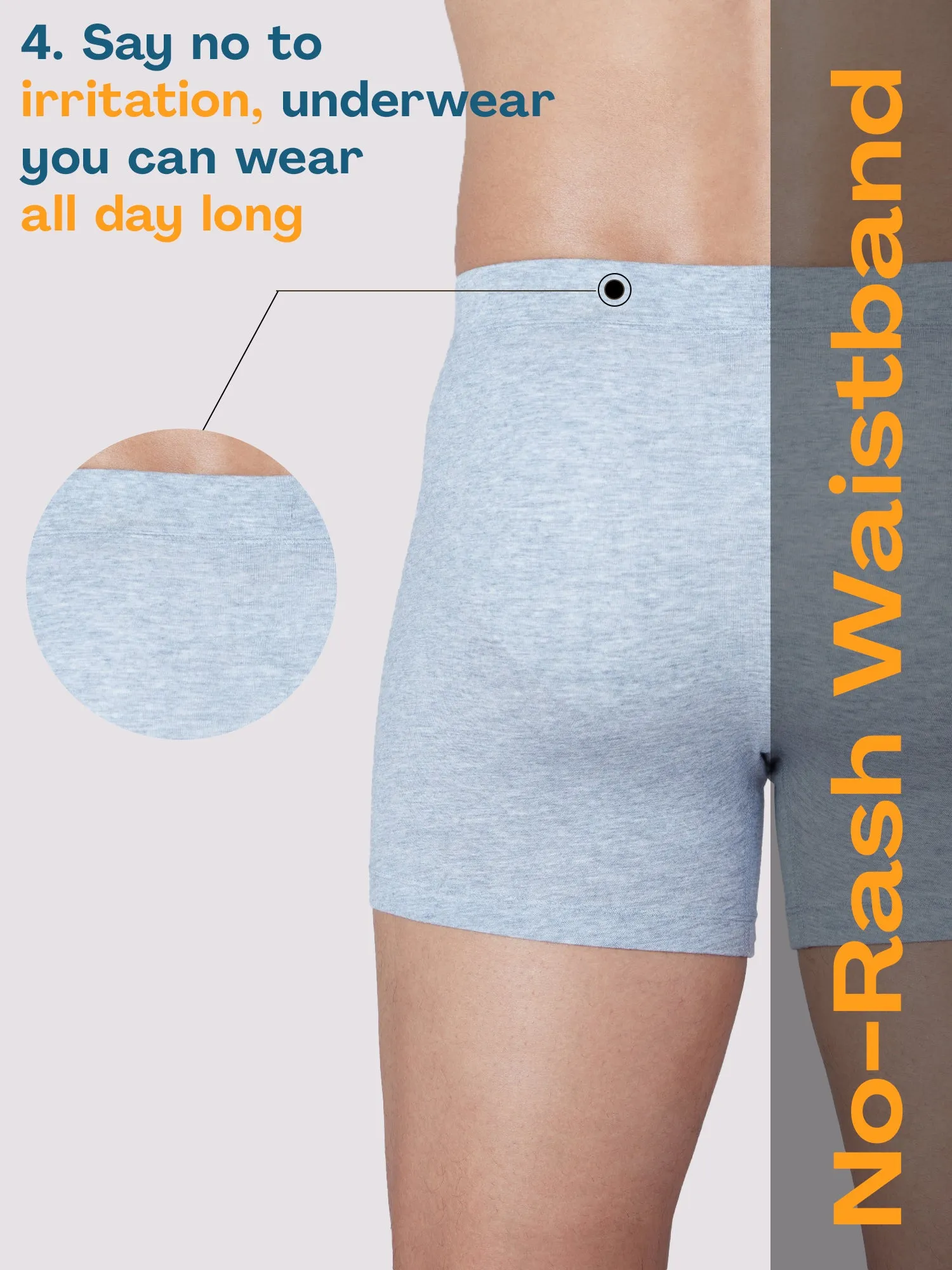 Ultra-Soft Tencel Inner Elastic Trunk - Grey Melange