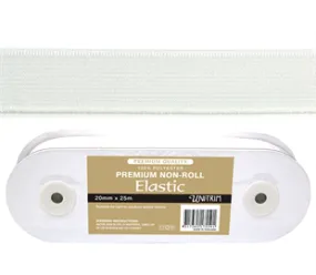 Uni-Trim Elastic Premium Non-Roll - 20mm White