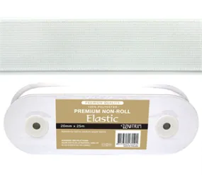 Uni-Trim Elastic Premium Non-Roll - 25mm White