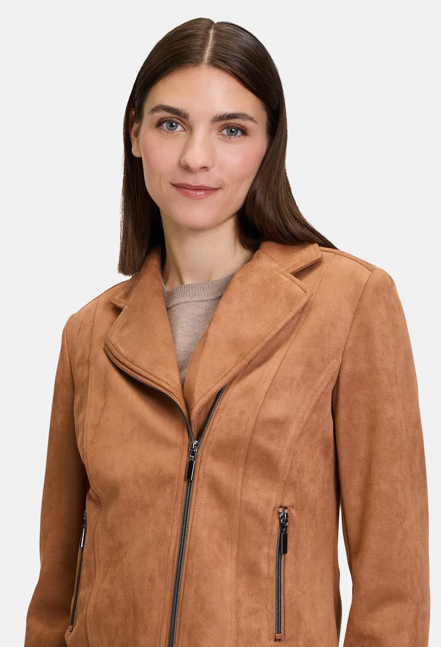 Velour Biker Style Jacket