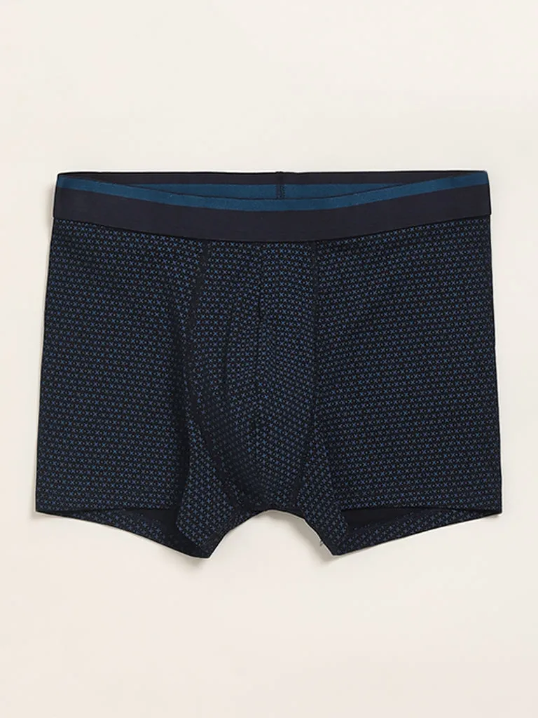WES Lounge Teal Cotton Blend Relaxed Fit Trunks - Pack of 3