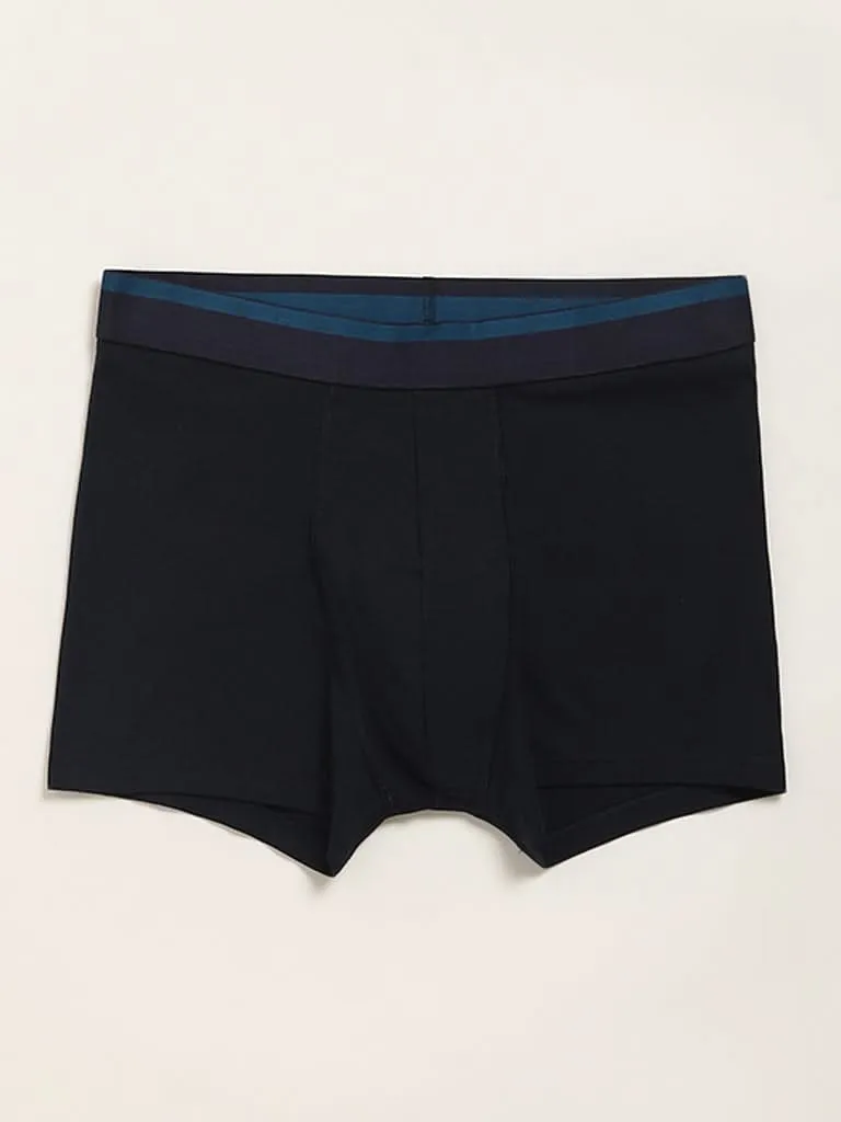 WES Lounge Teal Cotton Blend Relaxed Fit Trunks - Pack of 3