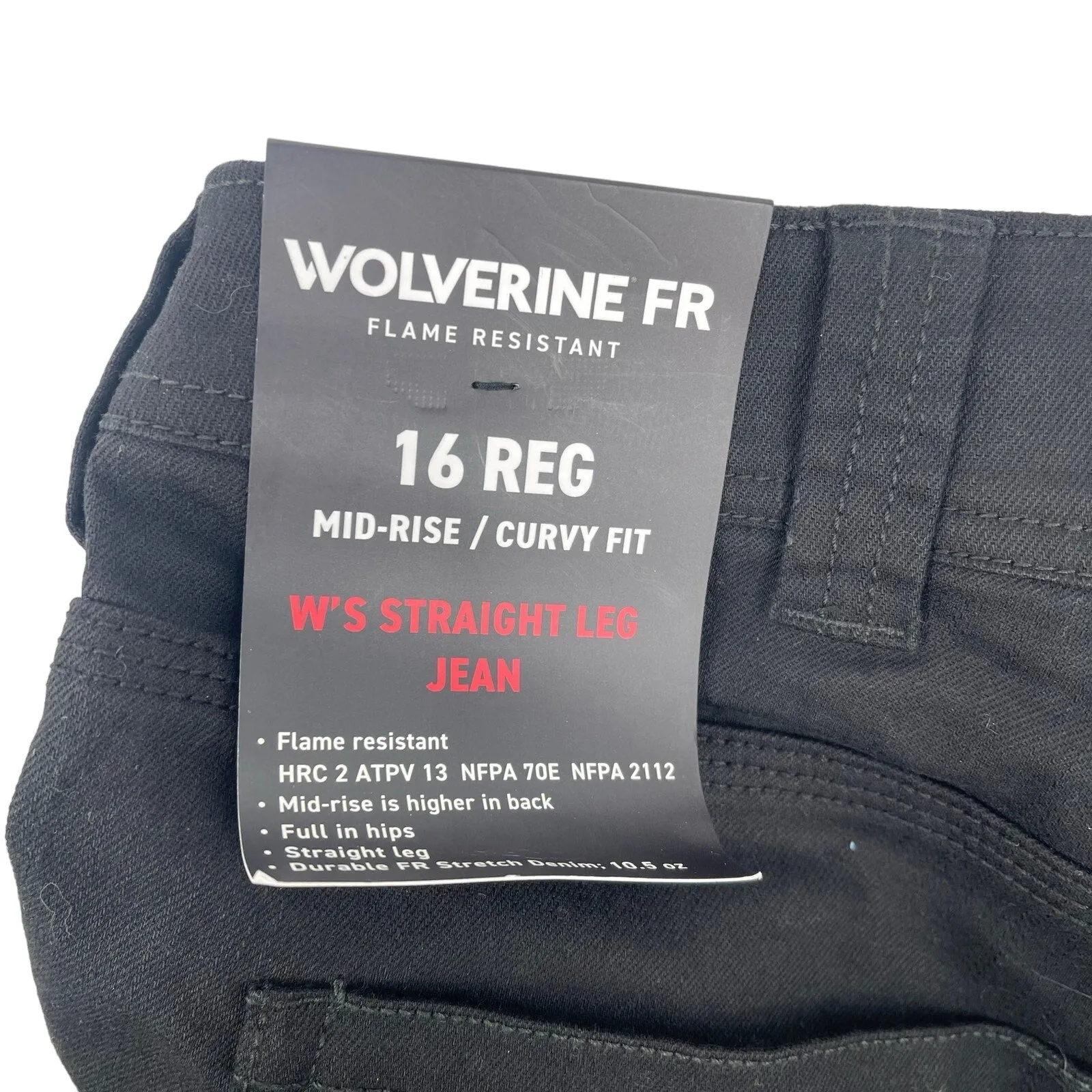 WOLVERINE Women's FR Flame Resistant Jeans Size 16 Black Mid Rise