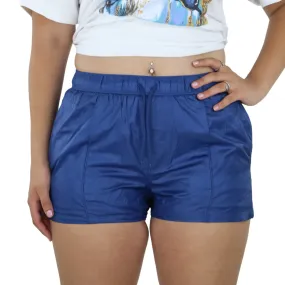Women's Elastic Waist Nylon Swim Short,Navy