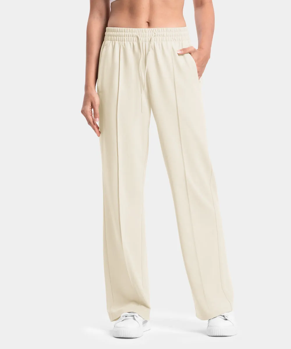 Women's Funnel-Neck Half Zip Pullover and Wide Leg Pants Lounge Sets
