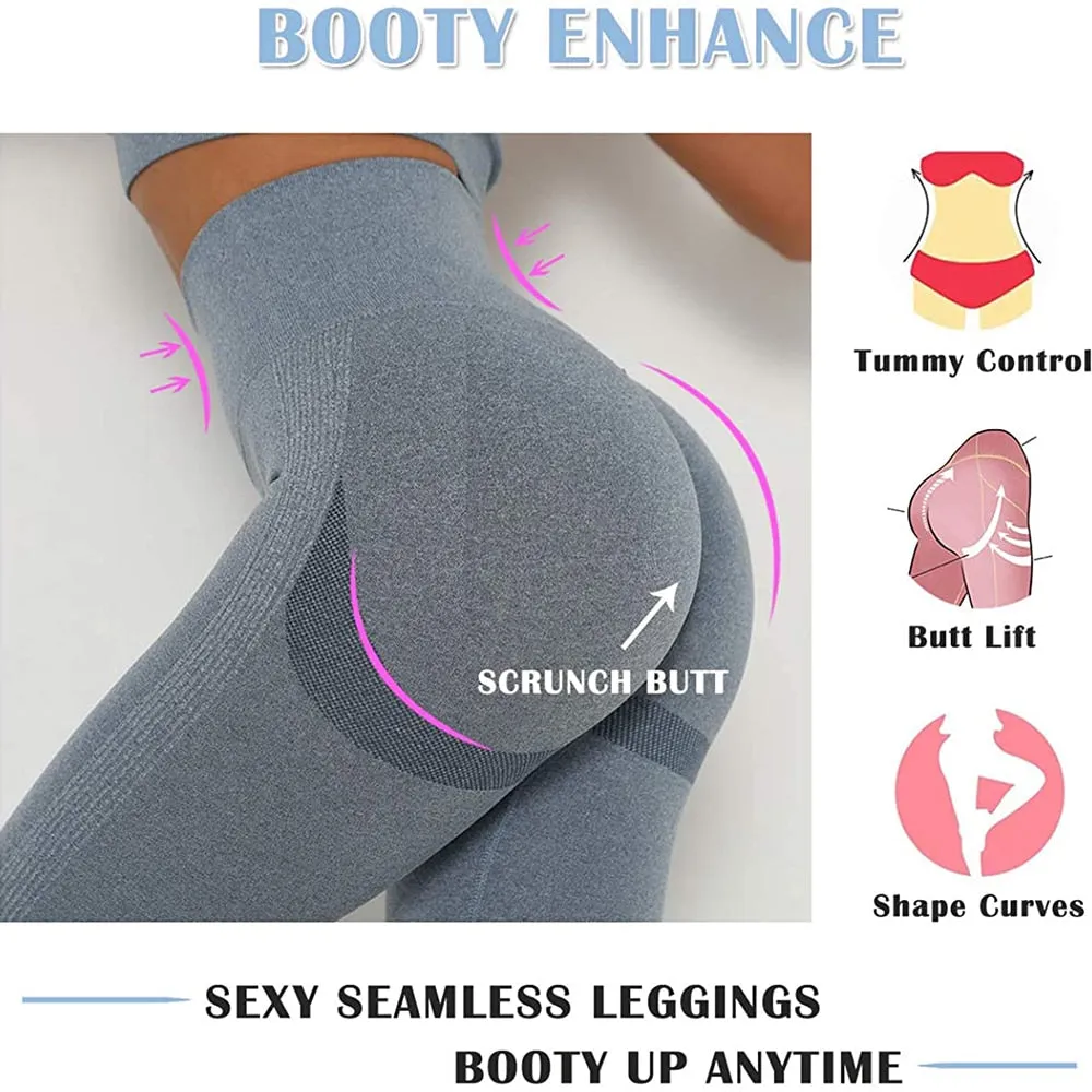 Women's High Waist Push Up Leggings | Yoga Fitness and Exercise Pants
