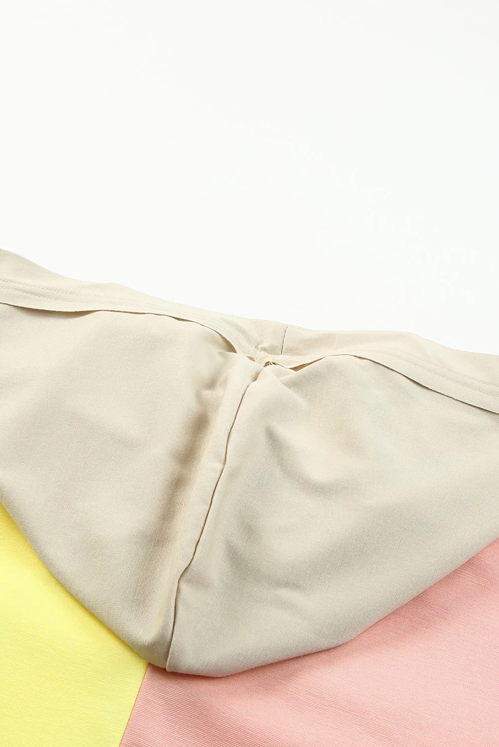 Yellow Color Block Button Down Shirt Jacket