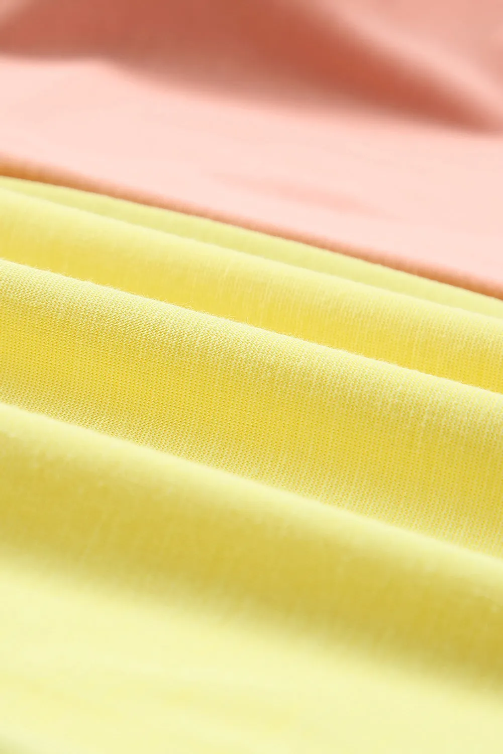 Yellow Color Block Button Down Shirt Jacket