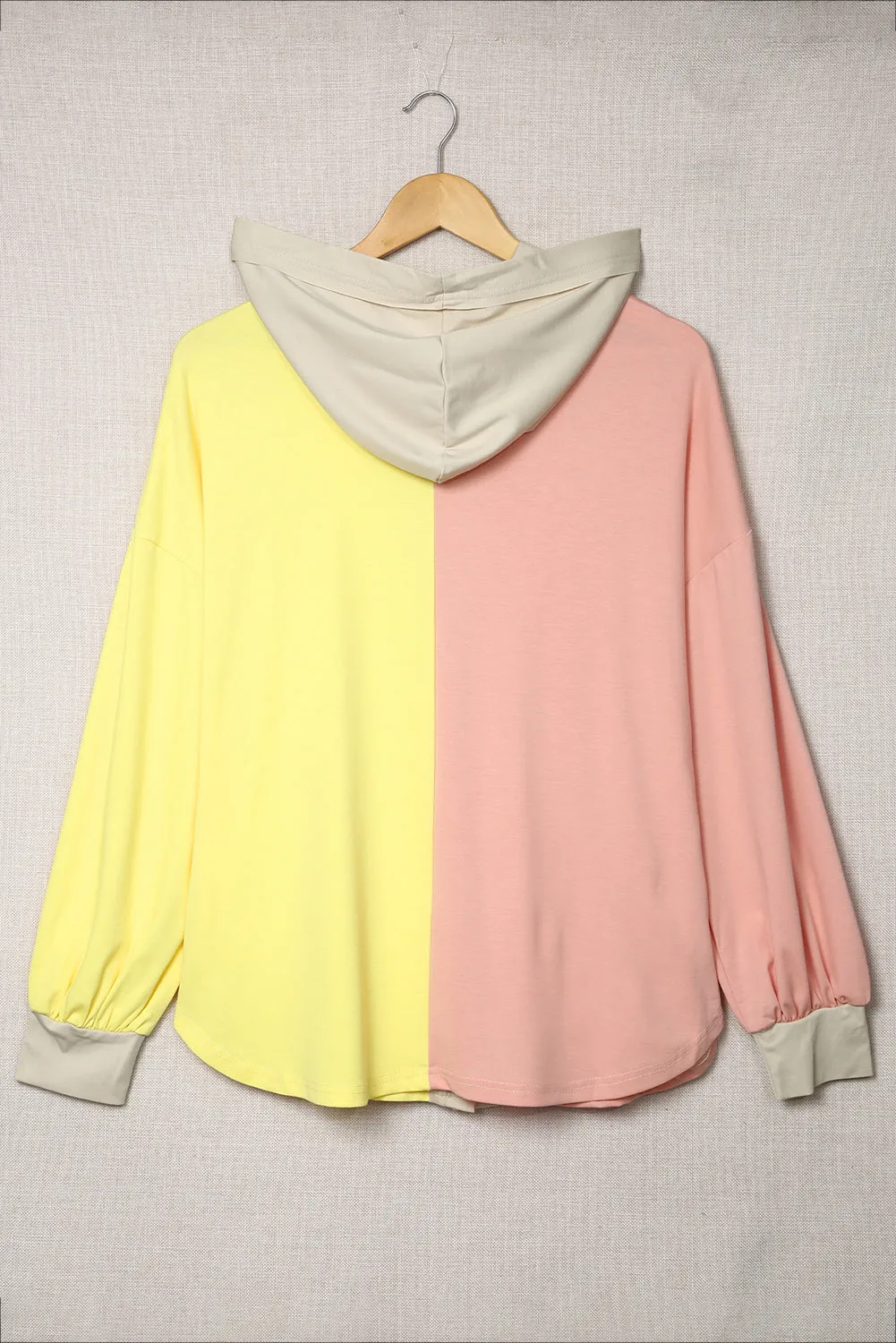 Yellow Color Block Button Down Shirt Jacket