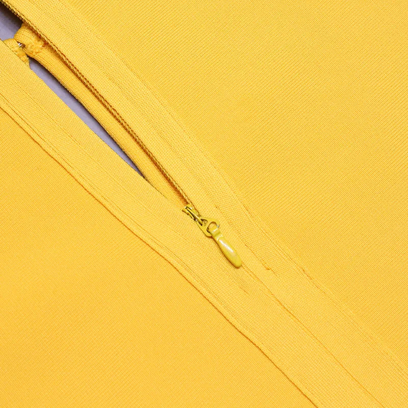 Yellow Halter Sexy Backless Bandage Dress