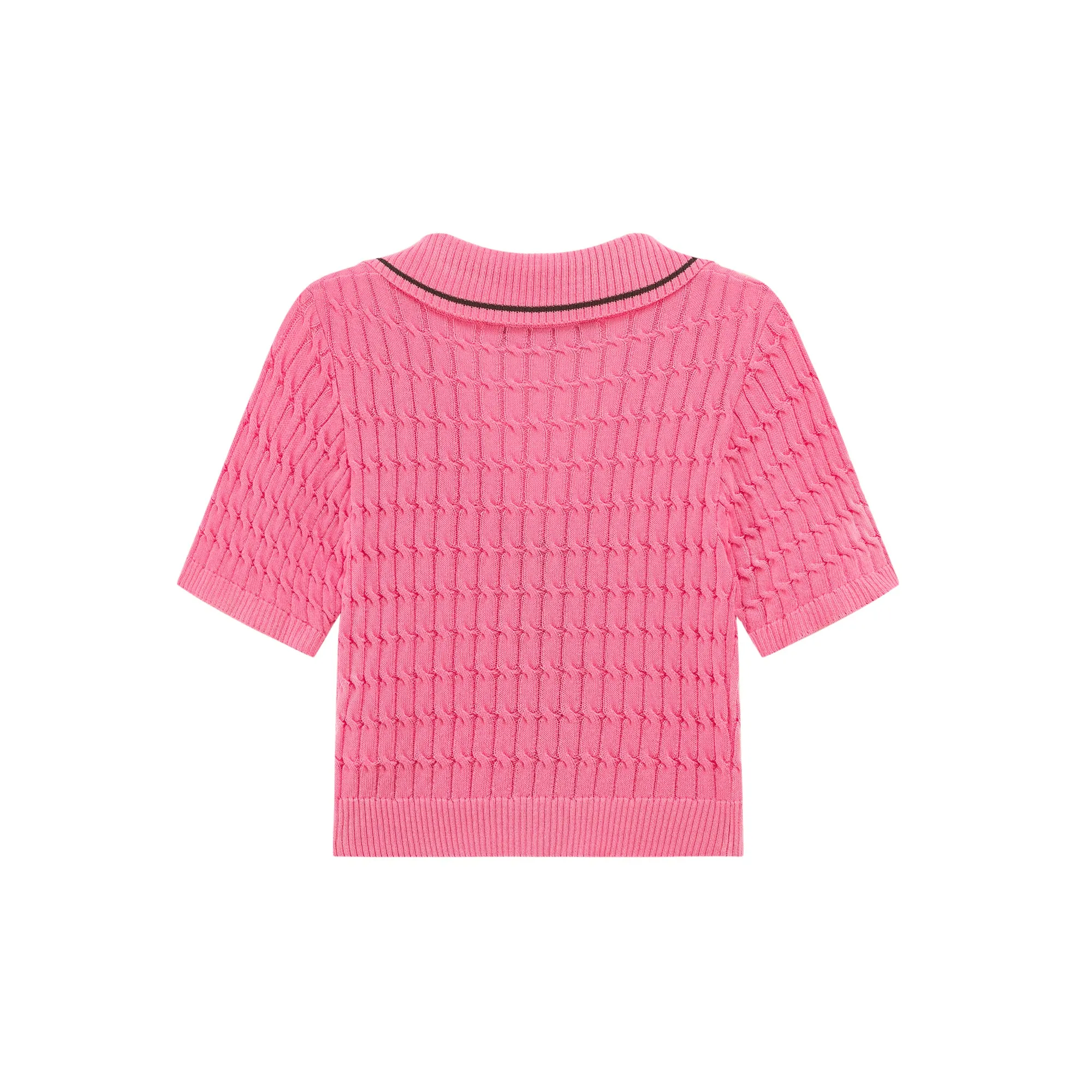 Zip-Up Cable Knit Crop Cardigan