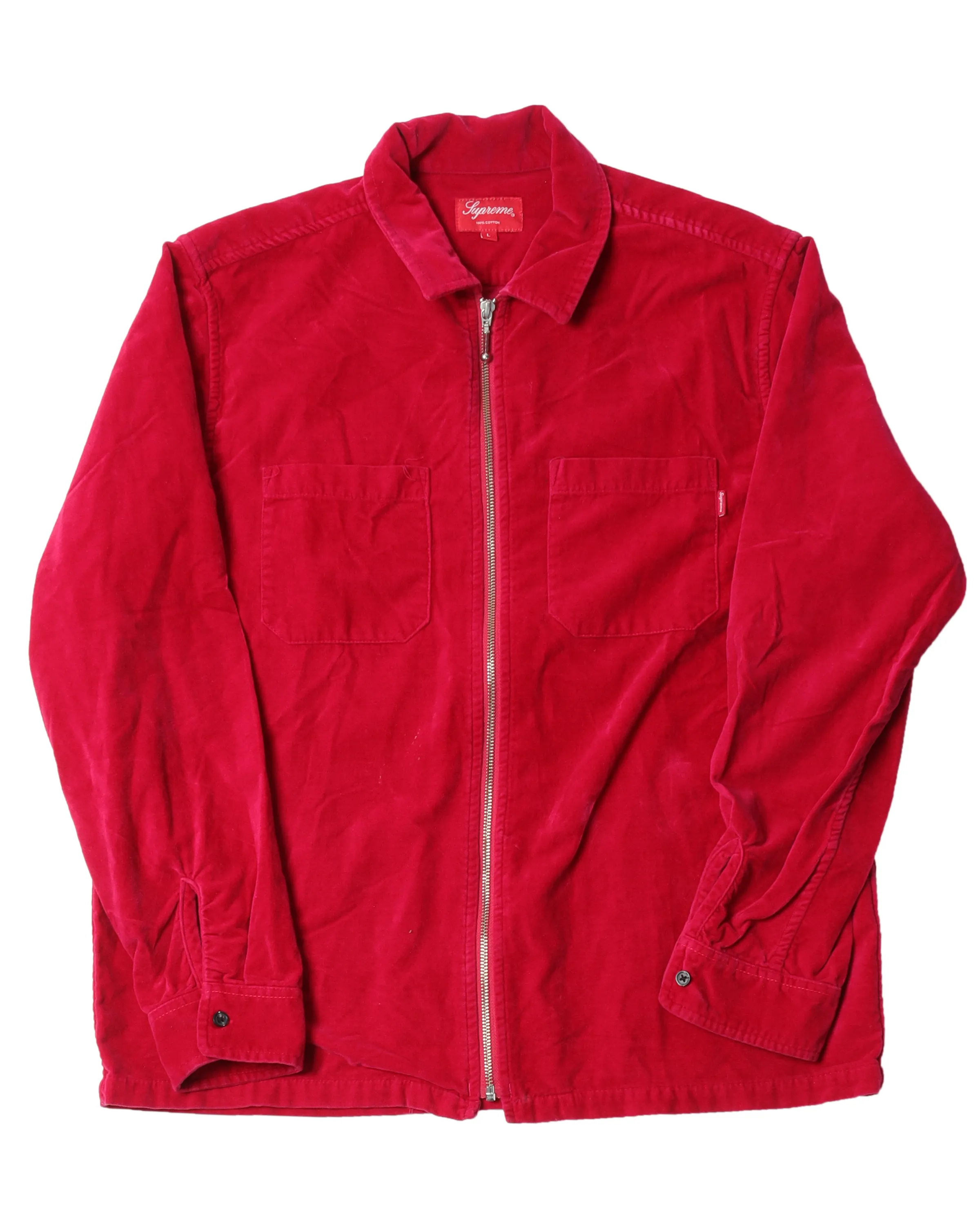 Zip Up Velour Shirt